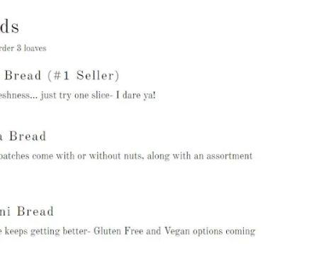 Sassy Sue's- Breads, Jams and Canned Goods
