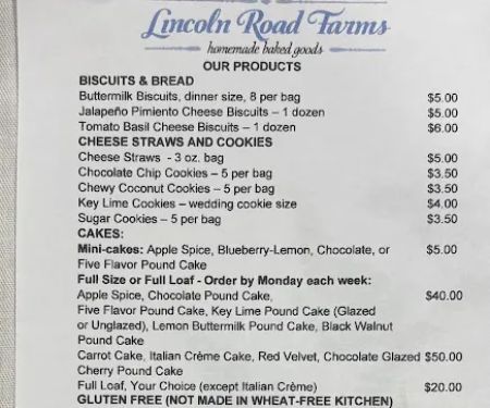 Lincoln Road Farms Baked Goods