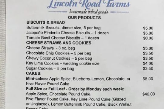 Lincoln Road Farms Baked Goods