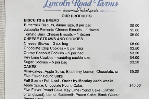 Lincoln Road Farms Baked Goods