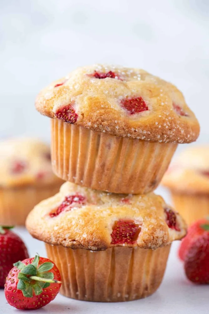 How to Make Homemade Bakery-Style Strawberry Muffins