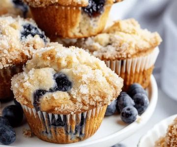 How to Make Bakery-Style Blueberry Muffins with a Crumbly Top