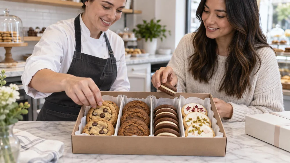Bakery Cookie Order: Texture, Quantity, and Packing