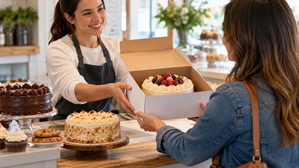 Bakery Cake Pickup Check: Name, Message, Size, and Travel