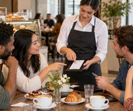 Bakery Service Charge Check: Bill, Tips, and Group Split
