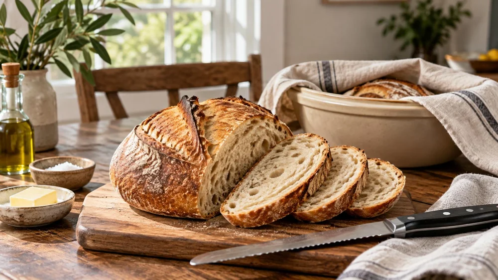Sourdough Loaf Pickup: Bake Time, Slicing, and Storage