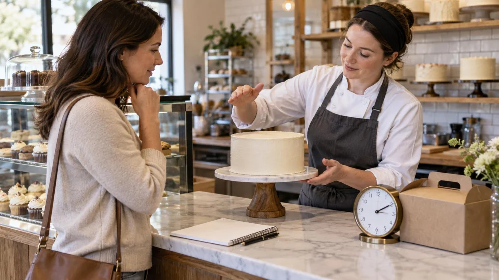 Bakery Cake Order Review: Size, Message, and Pickup Time